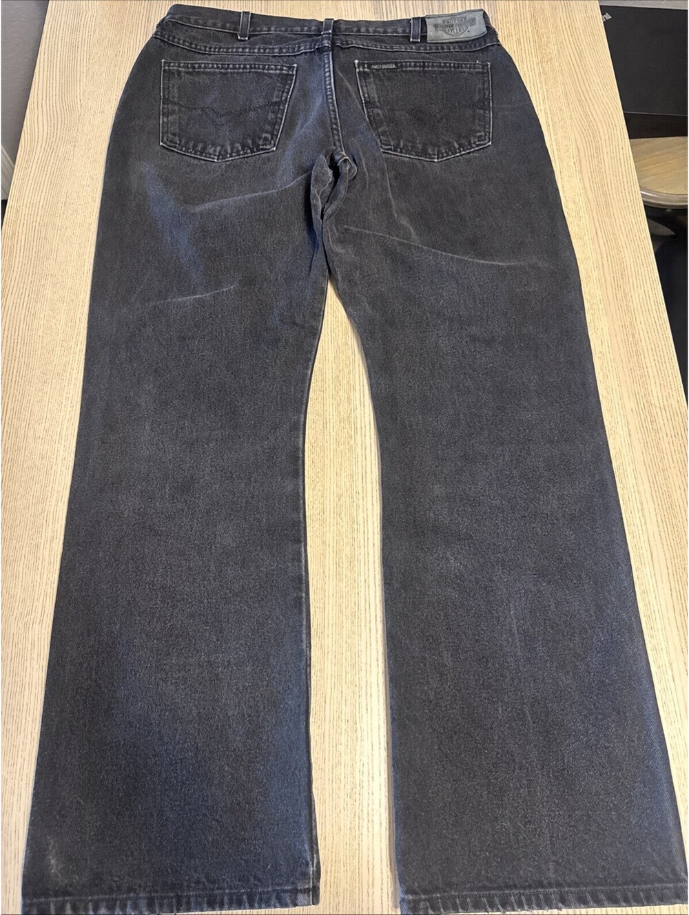 VTG Harley Davidson Mens Faded Black Relaxed Fit Jeans 34x31 Biker Goth Y2K